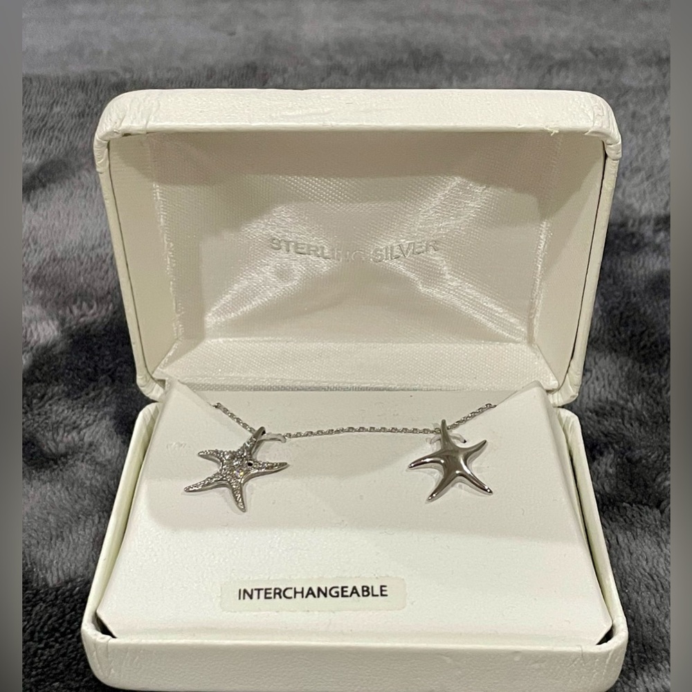 Sterling Silver Interchangeable Starfish Necklace - New in Box
